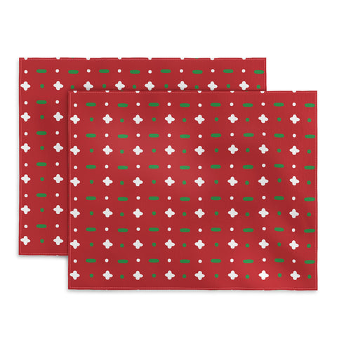 marufemia Christmas green white red Placemat