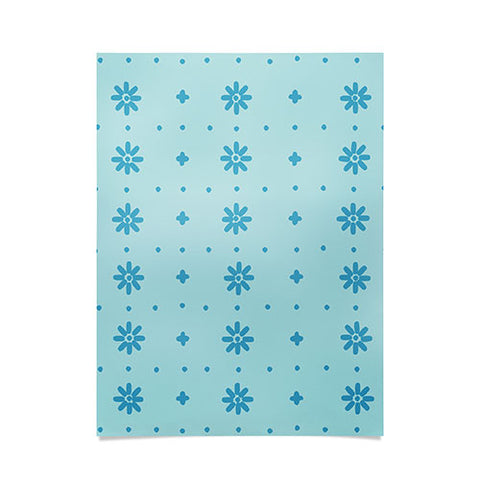 marufemia Christmas snowflake blue Poster