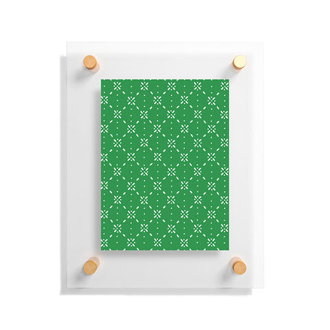 marufemia Christmas snowflake green Floating Acrylic Print