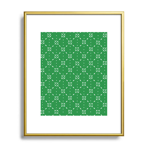 marufemia Christmas snowflake green Metal Framed Art Print
