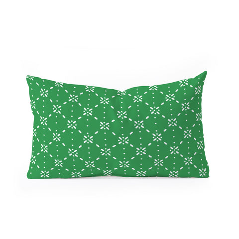marufemia Christmas snowflake green Oblong Throw Pillow