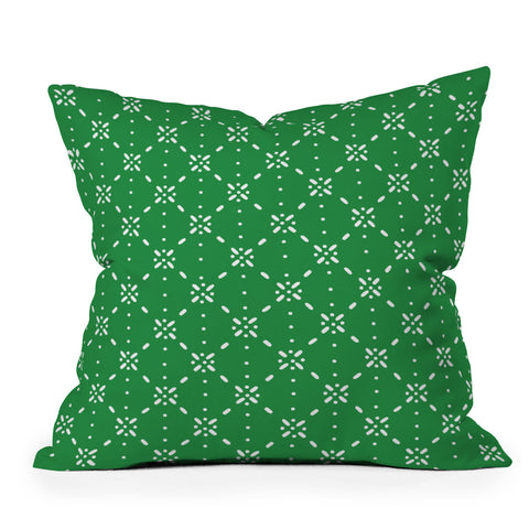 marufemia Christmas snowflake green Throw Pillow