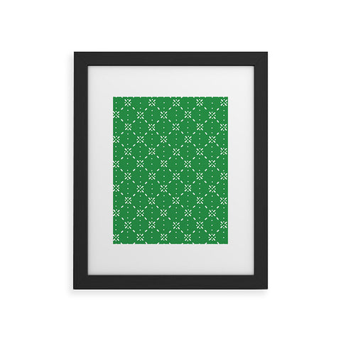 marufemia Christmas snowflake green Framed Art Print