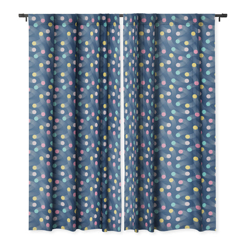 marufemia Colorful pastel tennis balls blue Blackout Window Curtain