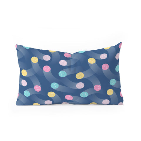marufemia Colorful pastel tennis balls blue Oblong Throw Pillow