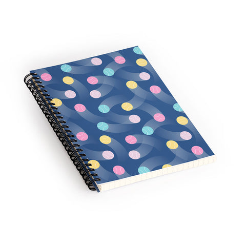 marufemia Colorful pastel tennis balls blue Spiral Notebook