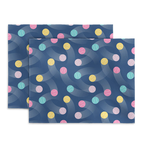 marufemia Colorful pastel tennis balls blue Placemat