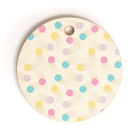 marufemia Colorful pastel tennis balls Cutting Board Round