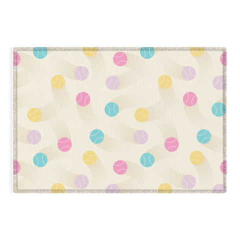 marufemia Colorful pastel tennis balls Outdoor Rug