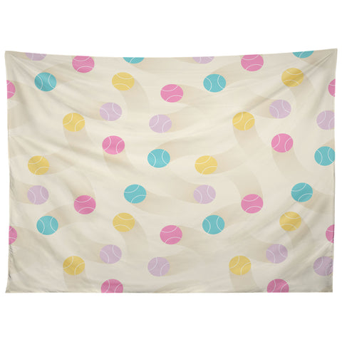 marufemia Colorful pastel tennis balls Tapestry