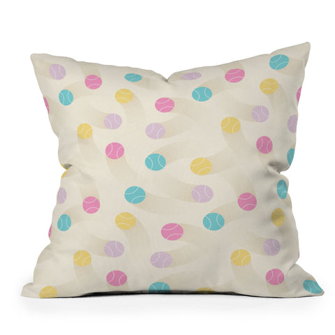 marufemia Colorful pastel tennis balls Throw Pillow