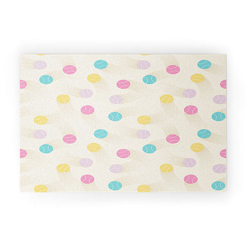 marufemia Colorful pastel tennis balls Welcome Mat
