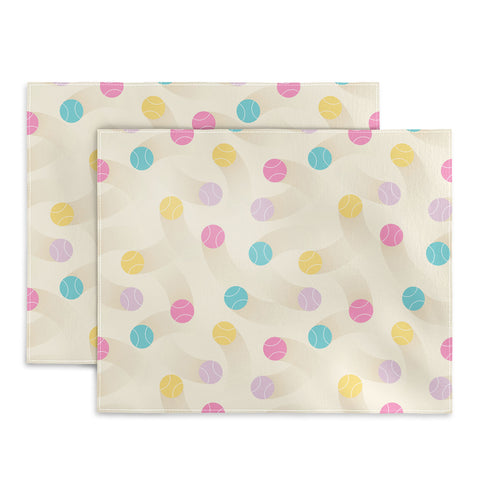 marufemia Colorful pastel tennis balls Placemat