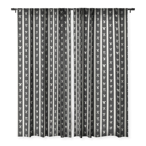 marufemia Coquette bows black and white Sheer Window Curtain