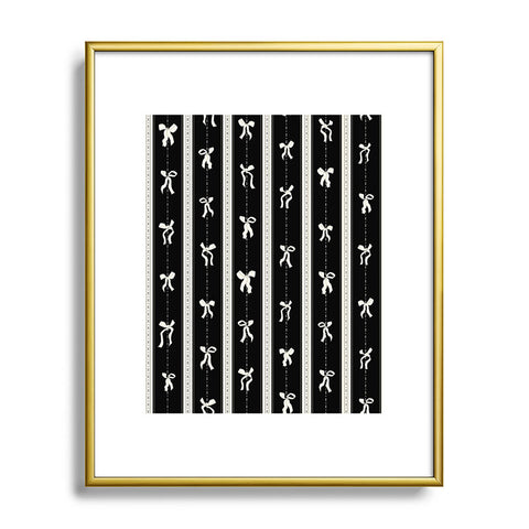 marufemia Coquette bows black and white Metal Framed Art Print