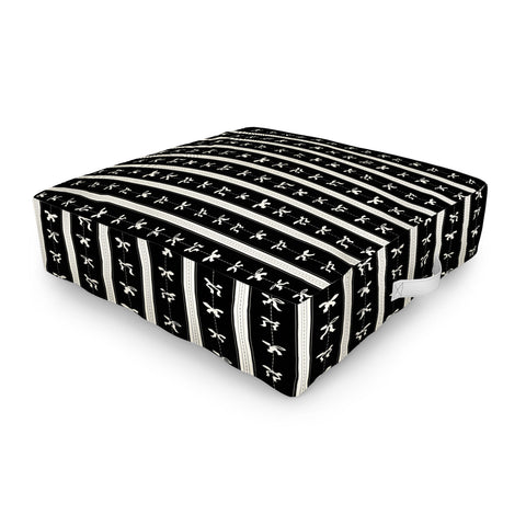 marufemia Coquette bows black and white Outdoor Floor Cushion