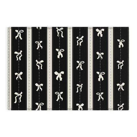 marufemia Coquette bows black and white Outdoor Rug