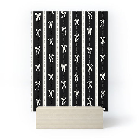 marufemia Coquette bows black and white Mini Art Print