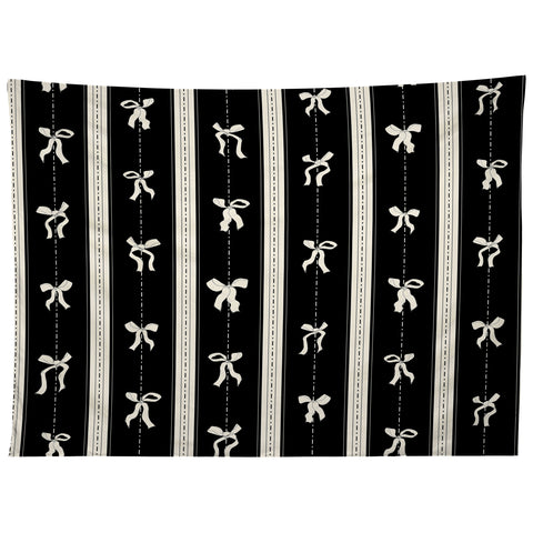 marufemia Coquette bows black and white Tapestry