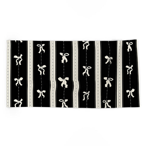 marufemia Coquette bows black and white Beach Towel