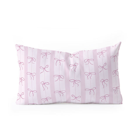 marufemia Coquette pink bows Oblong Throw Pillow