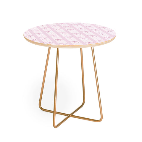 marufemia Coquette pink bows Round Side Table