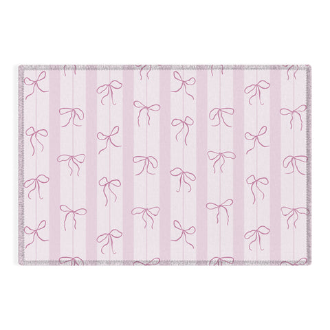 marufemia Coquette pink bows Outdoor Rug