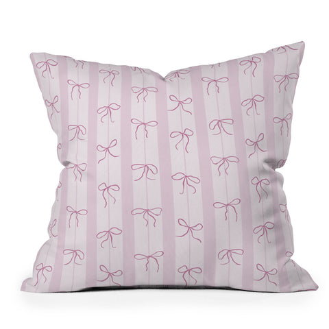 marufemia Coquette pink bows Throw Pillow
