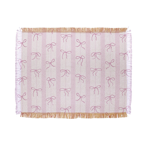 marufemia Coquette pink bows Throw Blanket