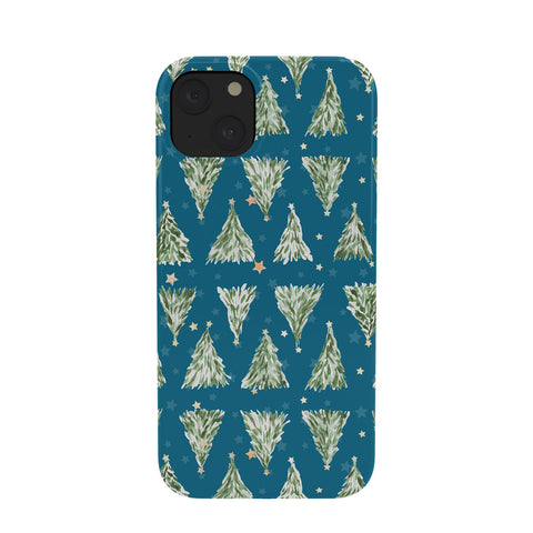 marufemia Holiday christmas tree over blue Phone Case