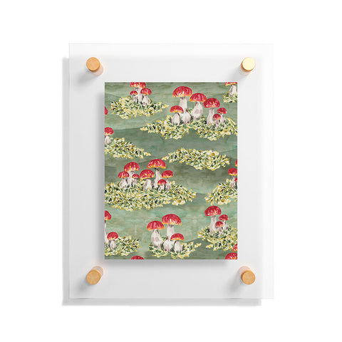 marufemia Mosses and mushroom Mosaic Floating Acrylic Print