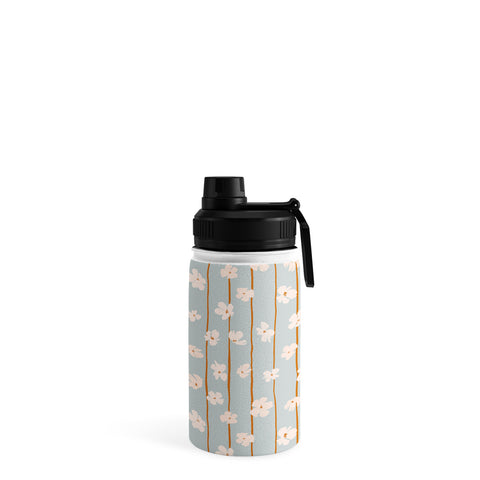 marufemia Peach flowers on green and orange Water Bottle