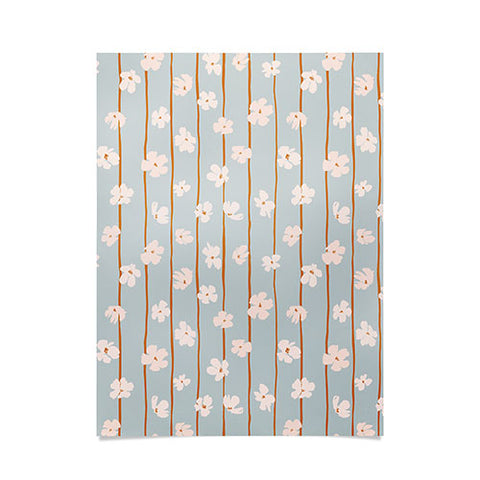 marufemia Peach flowers on green and orange Poster