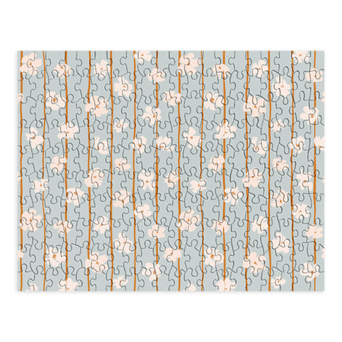 marufemia Peach flowers on green and orange Puzzle
