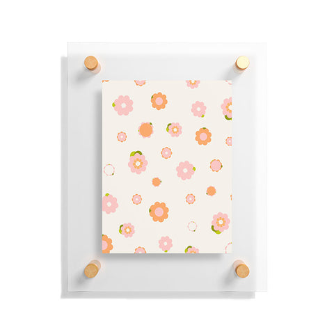 marufemia Sweet peach pink and orange Floating Acrylic Print