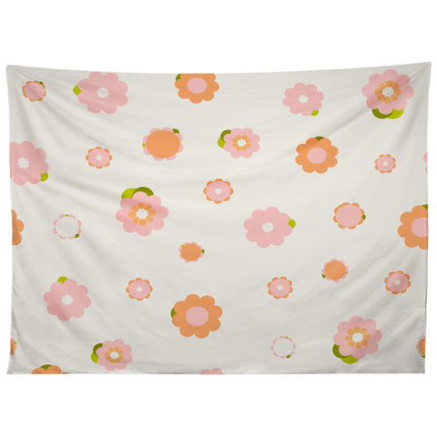 marufemia Sweet peach pink and orange Tapestry