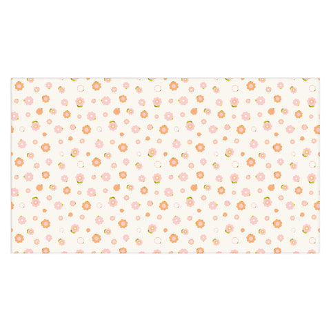 marufemia Sweet peach pink and orange Tablecloth