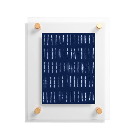 marufemia White stripes over blue shibori Floating Acrylic Print
