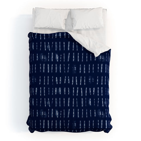 marufemia White stripes over blue shibori Comforter