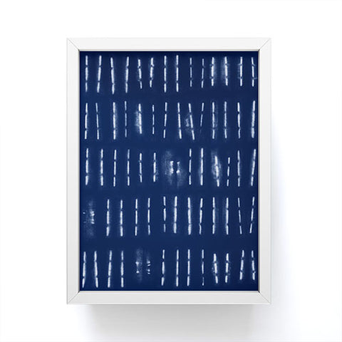 marufemia White stripes over blue shibori Framed Mini Art Print