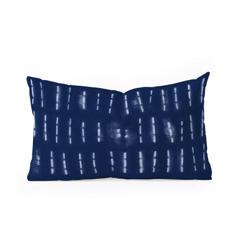 marufemia White stripes over blue shibori Oblong Throw Pillow