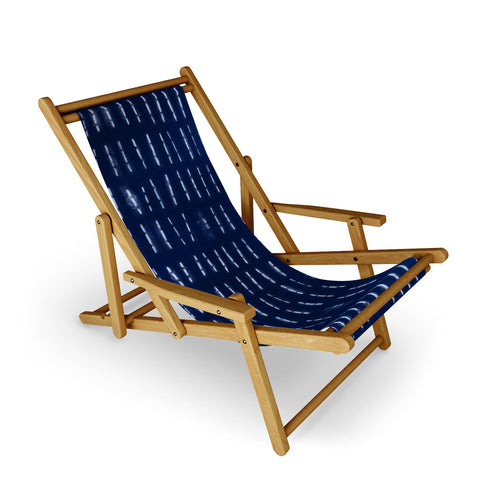 marufemia White stripes over blue shibori Sling Chair