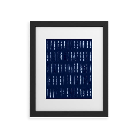 marufemia White stripes over blue shibori Framed Art Print