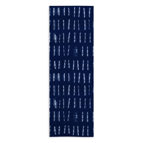 marufemia White stripes over blue shibori Yoga Towel