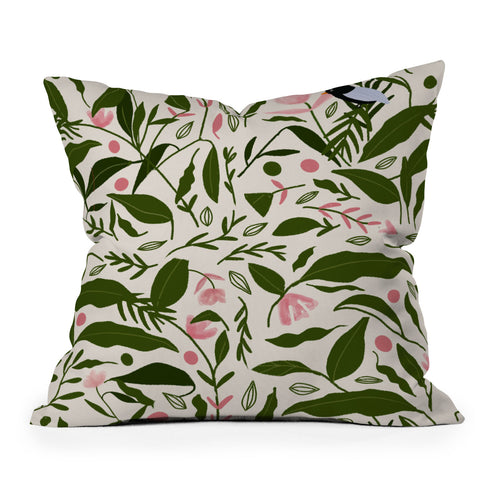 mary joak Aanu the plant lady Outdoor Throw Pillow