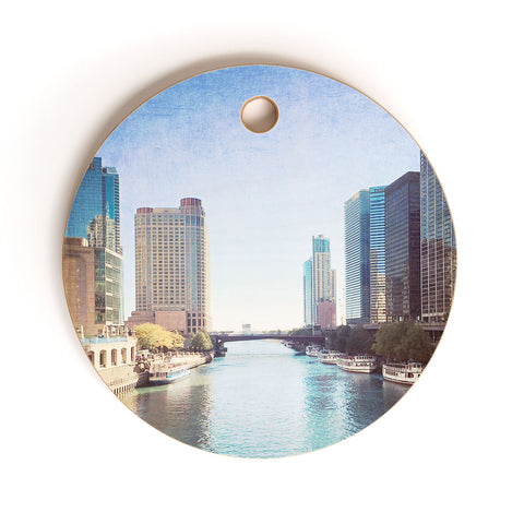 Maybe Sparrow Photography Chicago River Cutting Board Round