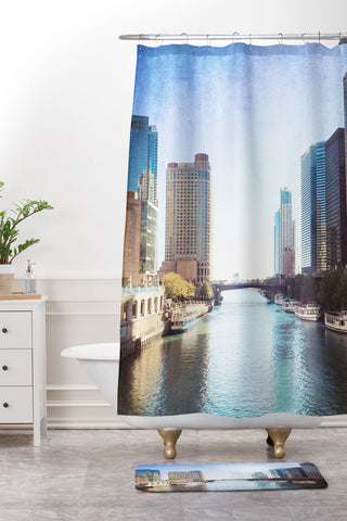 Maybe Sparrow Photography Chicago River Shower Curtain And Mat