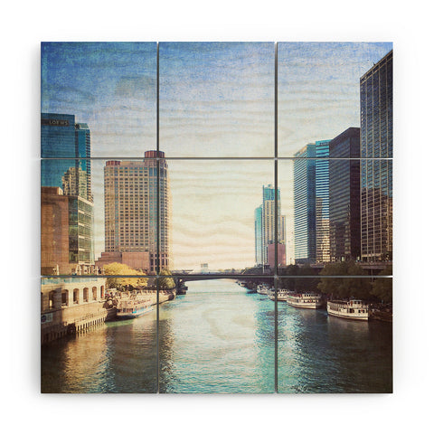 Maybe Sparrow Photography Chicago River Wood Wall Mural