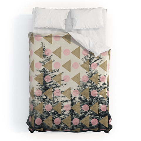 Maybe Sparrow Photography Through The Geometric Trees Duvet Cover