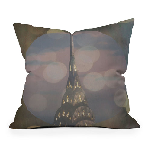 Maybe Sparrow Photography Window To The Chrysler Outdoor Throw Pillow